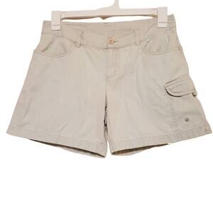 The North Face womens cotton khaki cargo hiking utility shorts